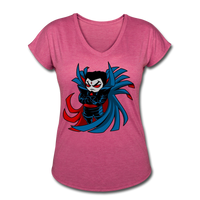 Character #67 Women's Tri-Blend V-Neck T-Shirt - heather raspberry