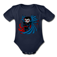 Character #67 Organic Short Sleeve Baby Bodysuit - dark navy