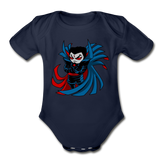 Character #67 Organic Short Sleeve Baby Bodysuit - dark navy