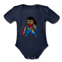 Character #68 Organic Short Sleeve Baby Bodysuit - dark navy
