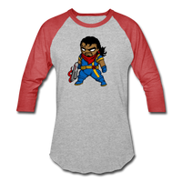 Character #68 Baseball T-Shirt - heather gray/red