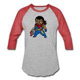 Character #68 Baseball T-Shirt - heather gray/red