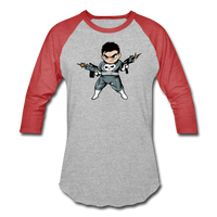 Character #70 Baseball T-Shirt - heather gray/red