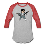 Character #70 Baseball T-Shirt - heather gray/red