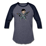 Character #70 Baseball T-Shirt - heather blue/navy
