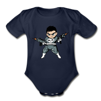 Character #70 Organic Short Sleeve Baby Bodysuit - dark navy