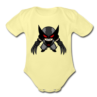 Character #79 Organic Short Sleeve Baby Bodysuit - washed yellow