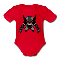 Character #79 Organic Short Sleeve Baby Bodysuit - red