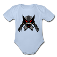 Character #79 Organic Short Sleeve Baby Bodysuit - sky