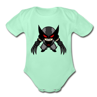 Character #79 Organic Short Sleeve Baby Bodysuit - light mint