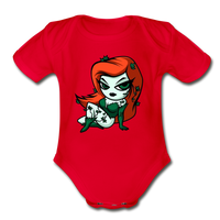 Character #80 Organic Short Sleeve Baby Bodysuit - red