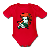 Character #80 Organic Short Sleeve Baby Bodysuit - red