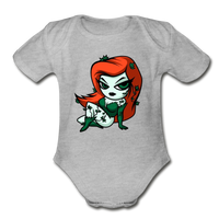 Character #80 Organic Short Sleeve Baby Bodysuit - heather grey