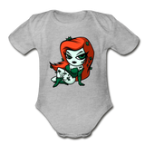 Character #80 Organic Short Sleeve Baby Bodysuit - heather grey