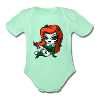 Character #80 Organic Short Sleeve Baby Bodysuit - light mint