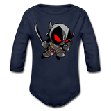 Character #81 Organic Long Sleeve Baby Bodysuit - dark navy
