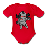 Character #83 Organic Short Sleeve Baby Bodysuit - red