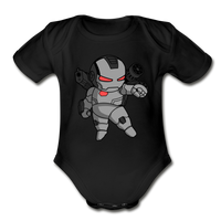 Character #83 Organic Short Sleeve Baby Bodysuit - black