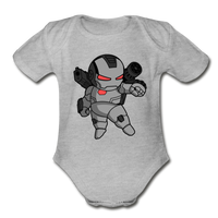 Character #83 Organic Short Sleeve Baby Bodysuit - heather grey