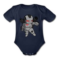 Character #83 Organic Short Sleeve Baby Bodysuit - dark navy