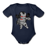 Character #83 Organic Short Sleeve Baby Bodysuit - dark navy