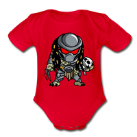 Character #88 Organic Short Sleeve Baby Bodysuit - red