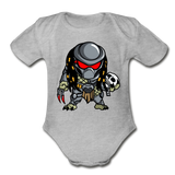 Character #88 Organic Short Sleeve Baby Bodysuit - heather grey