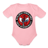 Character #92 Organic Short Sleeve Baby Bodysuit - light pink