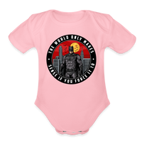 Character #96 Organic Short Sleeve Baby Bodysuit - light pink
